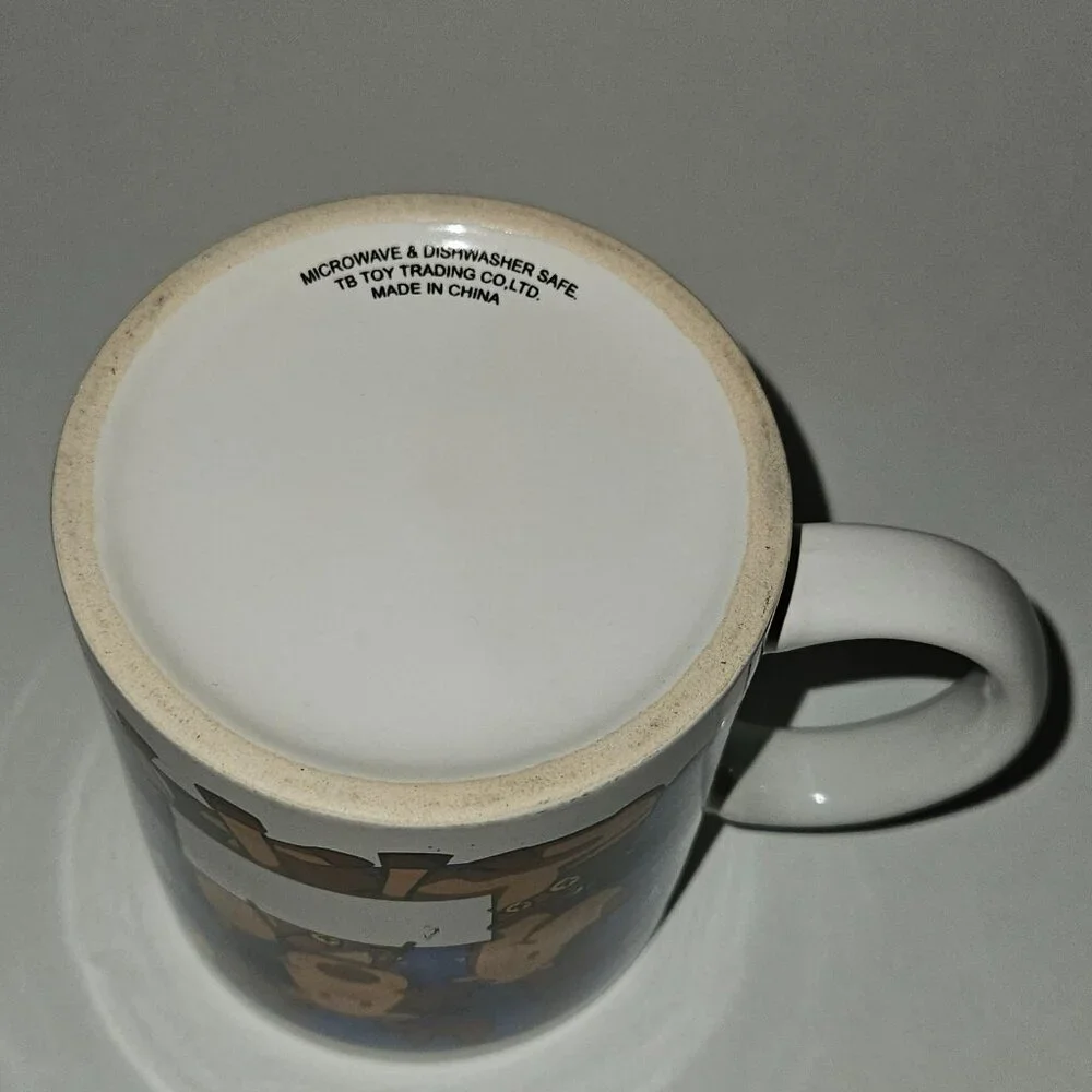 Reindeer Christmas Mug Coffee Cup Blue Brown TB Toy Trading Co